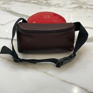 Libaire USA Chocolate Brown Pebble Leather Waist Or Sling Bag—Boho—Travel—EUC